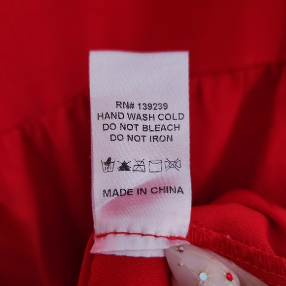 Pomander Place | Holiday Sleeveless Babydoll Mini Dress w/ Bow Straps - Size L - Picture 9 of 9